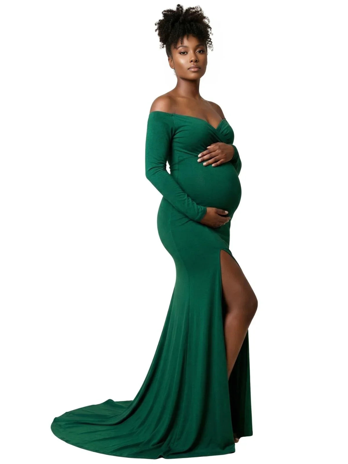 Off Shoulder Maternity Dress For Photo Shoots