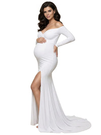 Thumbnail for Off Shoulder Maternity Dress For Photo Shoots