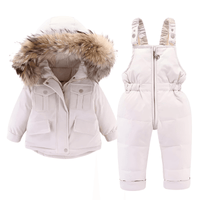 Thumbnail for Winter Down Jacket and Snow Pants for Baby With Real Fur Collar -, Snowsuits , Drestiny , 12M, 18M, 24M, 3T, 4T, Australia, Beige, Black, Boys, FR, Girls, Pink, TD, United Kingdom, United States, Yellow , Drestiny , www.shopdrestiny.com