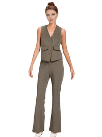 Thumbnail for Women's Office Chic Backless Halter V-Neck Crop Vest -, Vests , Drestiny , Australia, Black, Brown, Canada, Dark Blue, Khaki, Dark Brown, Light Blue, Mauve, Pink, Ivory, L, M, Navy, New Zealand, S, United Kingdom, United States, Vests, White, XL, XXL , Drestiny , www.shopdrestiny.com