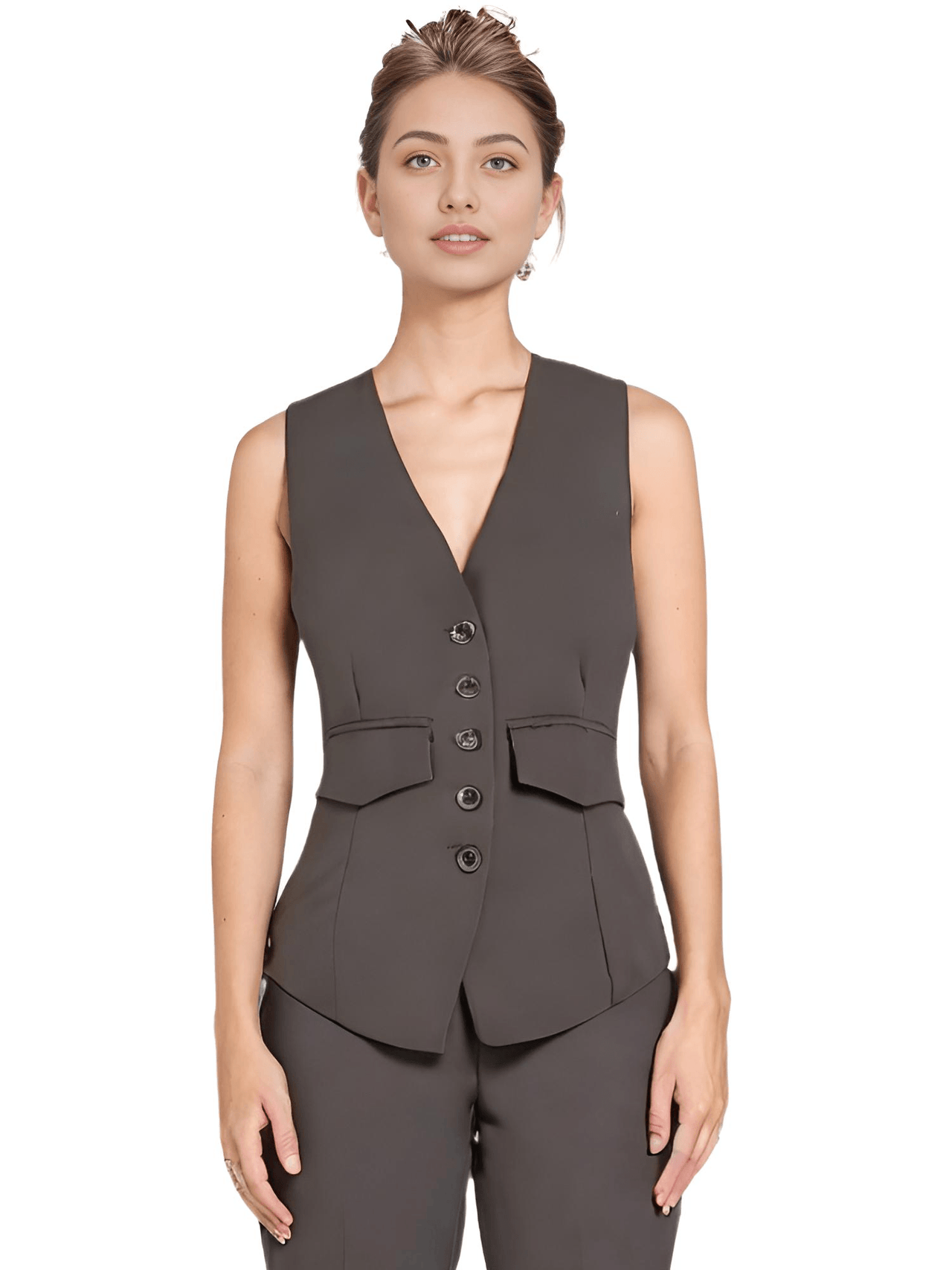 Women's Office Chic Backless Halter V-Neck Crop Vest -, Vests , Drestiny , Australia, Black, Brown, Canada, Dark Blue, Khaki, Dark Brown, Light Blue, Mauve, Pink, Ivory, L, M, Navy, New Zealand, S, United Kingdom, United States, Vests, White, XL, XXL , Drestiny , www.shopdrestiny.com