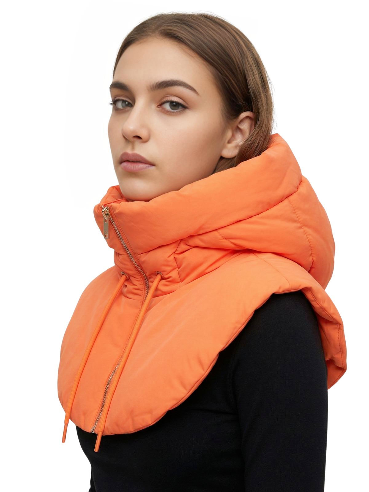 Puffer Hooded Fake Collar Neck Warmer