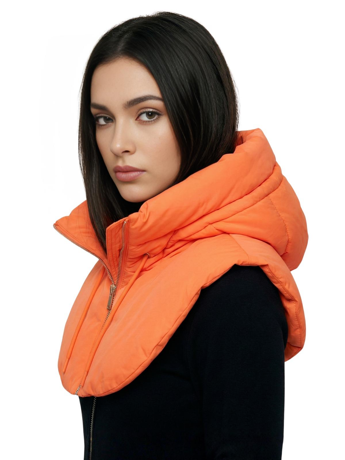Puffer Hooded Fake Collar Neck Warmer