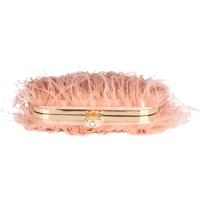 Thumbnail for Ostrich Feather Clutch With Removable Shoulder Strap & Satin Interior