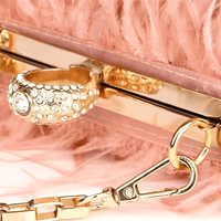 Thumbnail for Ostrich Feather Clutch With Removable Shoulder Strap & Satin Interior