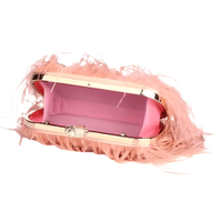 Thumbnail for Ostrich Feather Clutch With Removable Shoulder Strap & Satin Interior