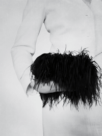 Thumbnail for Ostrich Feather Clutch With Removable Shoulder Strap & Satin Interior -, Clutch , Drestiny , Australia, Canada, Champagne, Clutches, Dark Green, Dark Pink, FR, Gold, Green, Handbags, Pink, Purses, Red, United Kingdom, United States, White , Drestiny , www.shopdrestiny.com