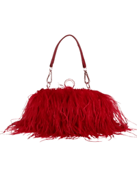 Thumbnail for Ostrich Feather Clutch With Removable Shoulder Strap & Satin Interior -, Clutch , Drestiny , Australia, Canada, Champagne, Clutches, Dark Green, Dark Pink, FR, Gold, Green, Handbags, Pink, Purses, Red, United Kingdom, United States, White , Drestiny , www.shopdrestiny.com
