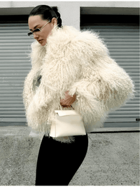 Thumbnail for Oversize Plush Fur Coat For Women Elegant Soft Warm Long Sleeve Loose Jackets Winter Chic Street Outerwear , Coats, Drestiny, Jackets, Green, Beige, Brown, United States, Australia, New Zealand, United Kingdom, S, M, L, shopdrestiny.com, faux fur coats