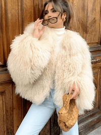 Thumbnail for Oversize Plush Fur Coat For Women Elegant Soft Warm Long Sleeve Loose Jackets Winter Chic Street Outerwear , Coats, Drestiny, Jackets, Green, Beige, Brown, United States, Australia, New Zealand, United Kingdom, S, M, L, shopdrestiny.com, faux fur coats