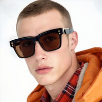 Thumbnail for Oversized Classic Square Sunglasses Men 2025 Luxury Brand Design Vintage Trendy Rero Sun Glasses For Male Driving Eyewear UV400, Drestiny, Sunglasses, USA, United States, Gender_Men, Canada, Australia, New Zealand, United Kingdom, UK, Black Brown, Black Gold Grey, Green Yellow, Gun Grey Blue, Matte Black, Demi Green, Transparent Brown, Transparent White, Oversized square sunglasses men, Classic oversized square sunglasses for men, Mens big frame square sunglasses, shopdrestiny.com