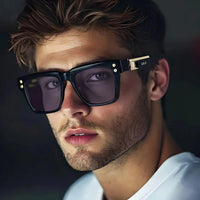 Thumbnail for Oversized Classic Square Sunglasses Men 2025 Luxury Brand Design Vintage Trendy Rero Sun Glasses For Male Driving Eyewear UV400, Drestiny, Sunglasses, USA, United States, Gender_Men, Canada, Australia, New Zealand, United Kingdom, UK, Black Brown, Black Gold Grey, Green Yellow, Gun Grey Blue, Matte Black, Demi Green, Transparent Brown, Transparent White, Oversized square sunglasses men, Classic oversized square sunglasses for men, Mens big frame square sunglasses, shopdrestiny.com