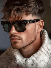 Thumbnail for Oversized Classic Square Sunglasses Men 2025 Luxury Brand Design Vintage Trendy Rero Sun Glasses For Male Driving Eyewear UV400, Drestiny, Sunglasses, USA, United States, Gender_Men, Canada, Australia, New Zealand, United Kingdom, UK, Black Brown, Black Gold Grey, Green Yellow, Gun Grey Blue, Matte Black, Demi Green, Transparent Brown, Transparent White, Oversized square sunglasses men, Classic oversized square sunglasses for men, Mens big frame square sunglasses, shopdrestiny.com