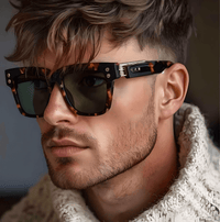 Thumbnail for Oversized Classic Square Sunglasses Men 2025 Luxury Brand Design Vintage Trendy Rero Sun Glasses For Male Driving Eyewear UV400, Drestiny, Sunglasses, USA, United States, Gender_Men, Canada, Australia, New Zealand, United Kingdom, UK, Black Brown, Black Gold Grey, Green Yellow, Gun Grey Blue, Matte Black, Demi Green, Transparent Brown, Transparent White, Oversized square sunglasses men, Classic oversized square sunglasses for men, Mens big frame square sunglasses, shopdrestiny.com