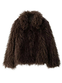 Thumbnail for Oversize Plush Fur Coat For Women Elegant Soft Warm Long Sleeve Loose Jackets Winter Chic Street Outerwear , Coats, Drestiny, Jackets, Green, Beige, Brown, United States, Australia, New Zealand, United Kingdom, S, M, L, shopdrestiny.com, faux fur coats