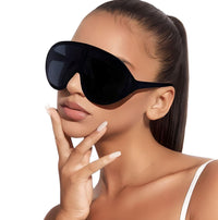 Thumbnail for Oversized Shield Sunglasses Fashion One Piece Sun Glasses Big Frame Shades, Sunglasses, Gender_Women, Gender_Men, United States, USA, Canada, Australia, New Zealand, United Kingdom, UK, Black, White, Blue, Transparent, Grey, Pink, Silver, Brown, large shield sunglasses women, futuristic shield sunglasses, rimless shield sunglasses, wrap around sunglasses oversized, y2k shield sunglasses, big shield sunglasses, statement shield sunglasses, shopdrestiny.com