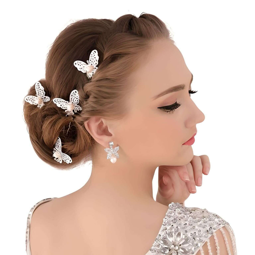 Discover the beauty of Pearl Silver Butterfly Hairpins at Drestiny. Enjoy incredible discounts up to 80% off, along with free shipping and tax paid by us. Don't miss out on our amazing offers!