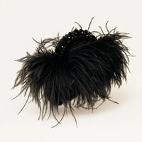 Thumbnail for Pearl Beaded Handle Ostrich Feather Handbag