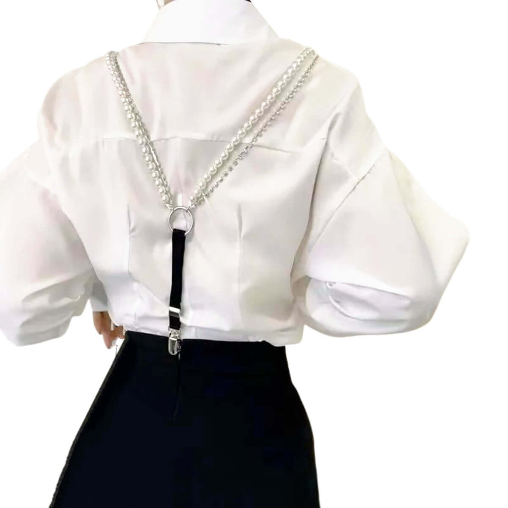 Pearl & Rhinestone Suspenders For Women