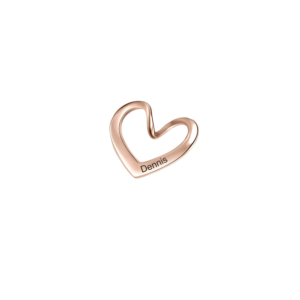 Personalized Name Rose Gold  Engraved Heart Charms Extra Hearts