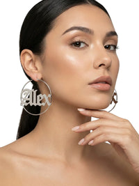 Thumbnail for Personalized Earrings Custom Name Hoop Earrings For Women