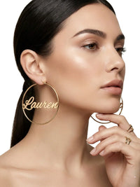 Thumbnail for Personalized Earrings Custom Name Hoop Earrings For Women