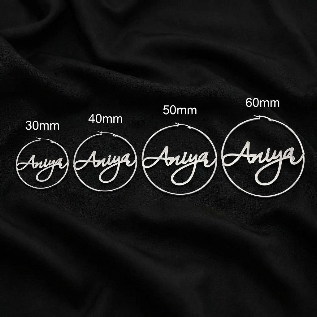 Custom Earrings Personalized Name Hoop Earrings For Women -, Earrings , Drestiny , Australia, Canada, Earrings, Gender_Women, Gold, New Zealand, Rose Gold, Silver, United Kingdom, United States , Drestiny , www.shopdrestiny.com