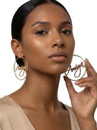 Thumbnail for Personalized Earrings Custom Name Hoop Earrings For Women