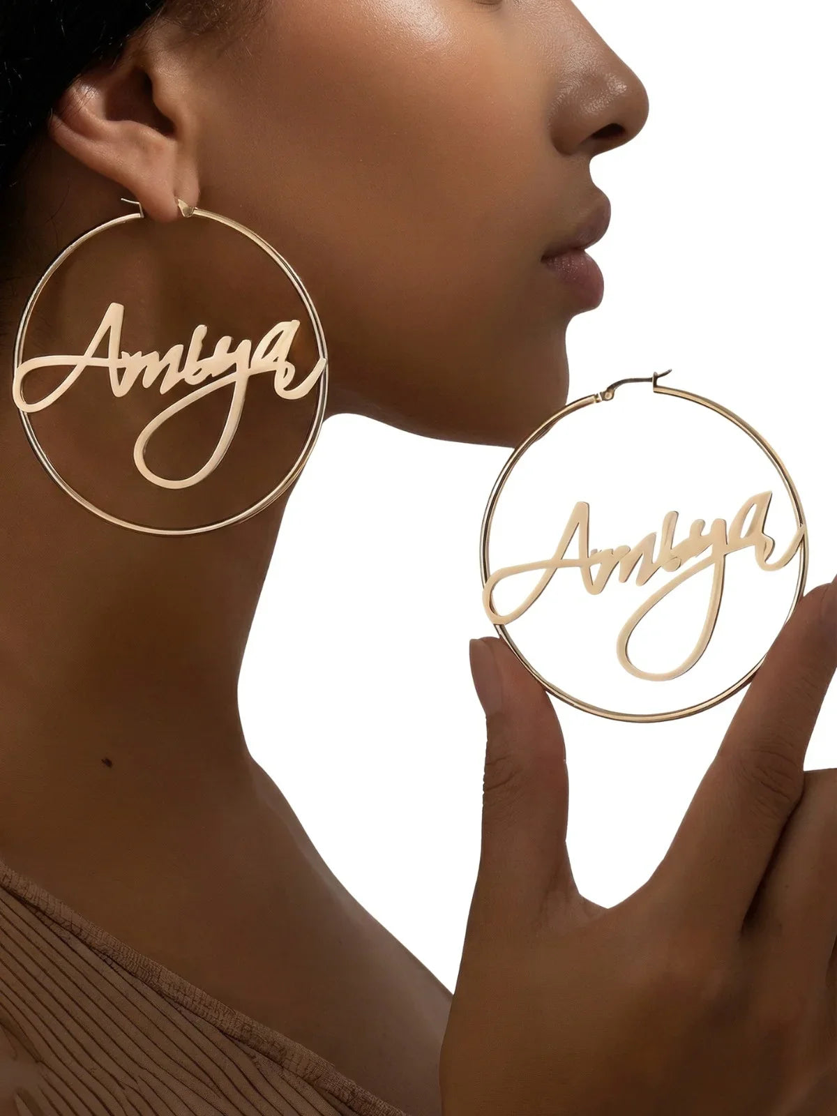 Personalized Earrings Custom Name Hoop Earrings For Women