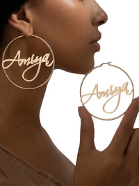 Thumbnail for Personalized Earrings Custom Name Hoop Earrings For Women
