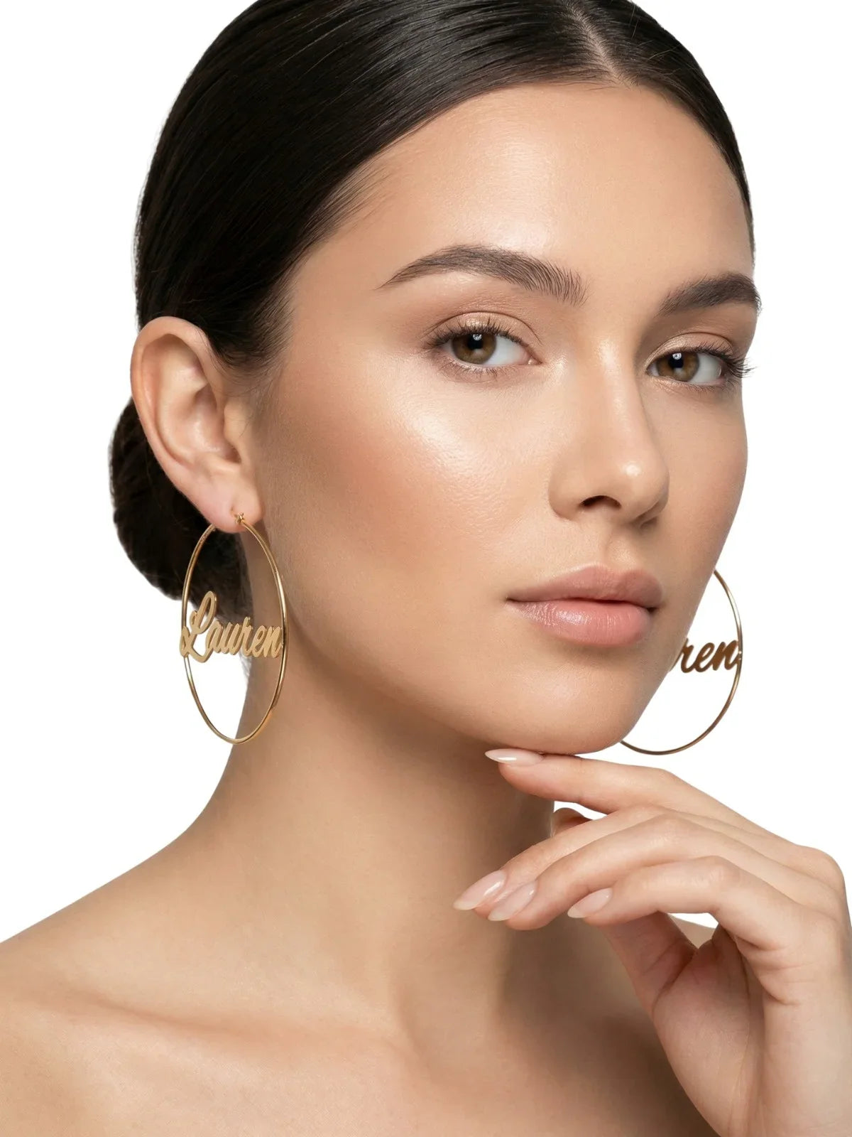 Personalized Earrings Custom Name Hoop Earrings For Women