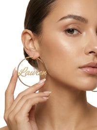 Thumbnail for Personalized Earrings Custom Name Hoop Earrings For Women
