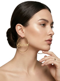 Thumbnail for Personalized Earrings Custom Name Hoop Earrings For Women