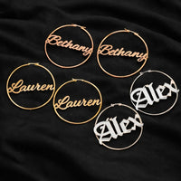 Thumbnail for Personalized Earrings Custom Name Hoop Earrings For Women