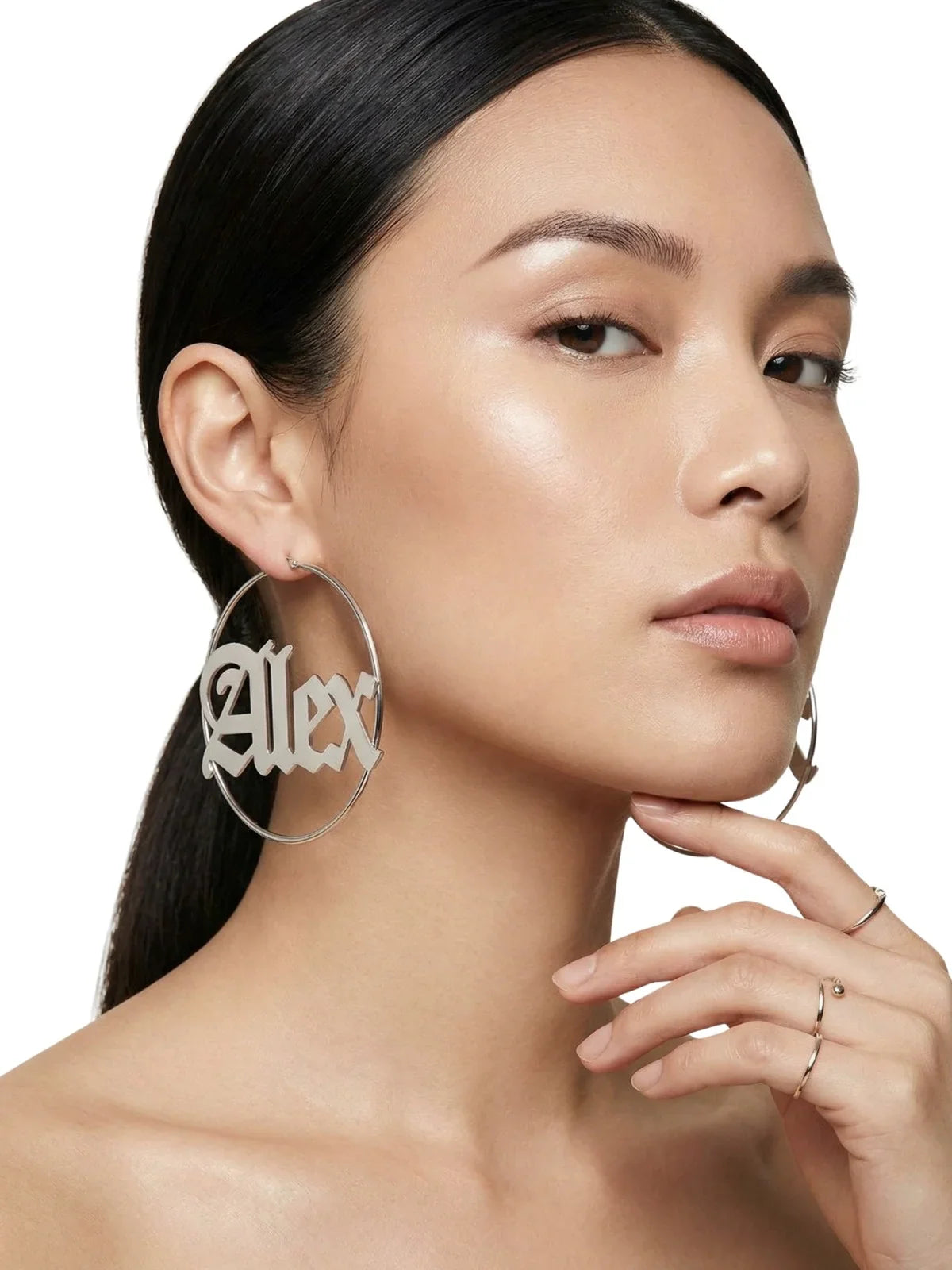 Personalized Earrings Custom Name Hoop Earrings For Women