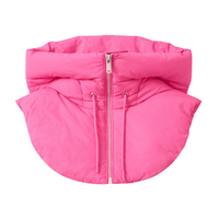 Thumbnail for Pink puffer hood with a zipper on a white background