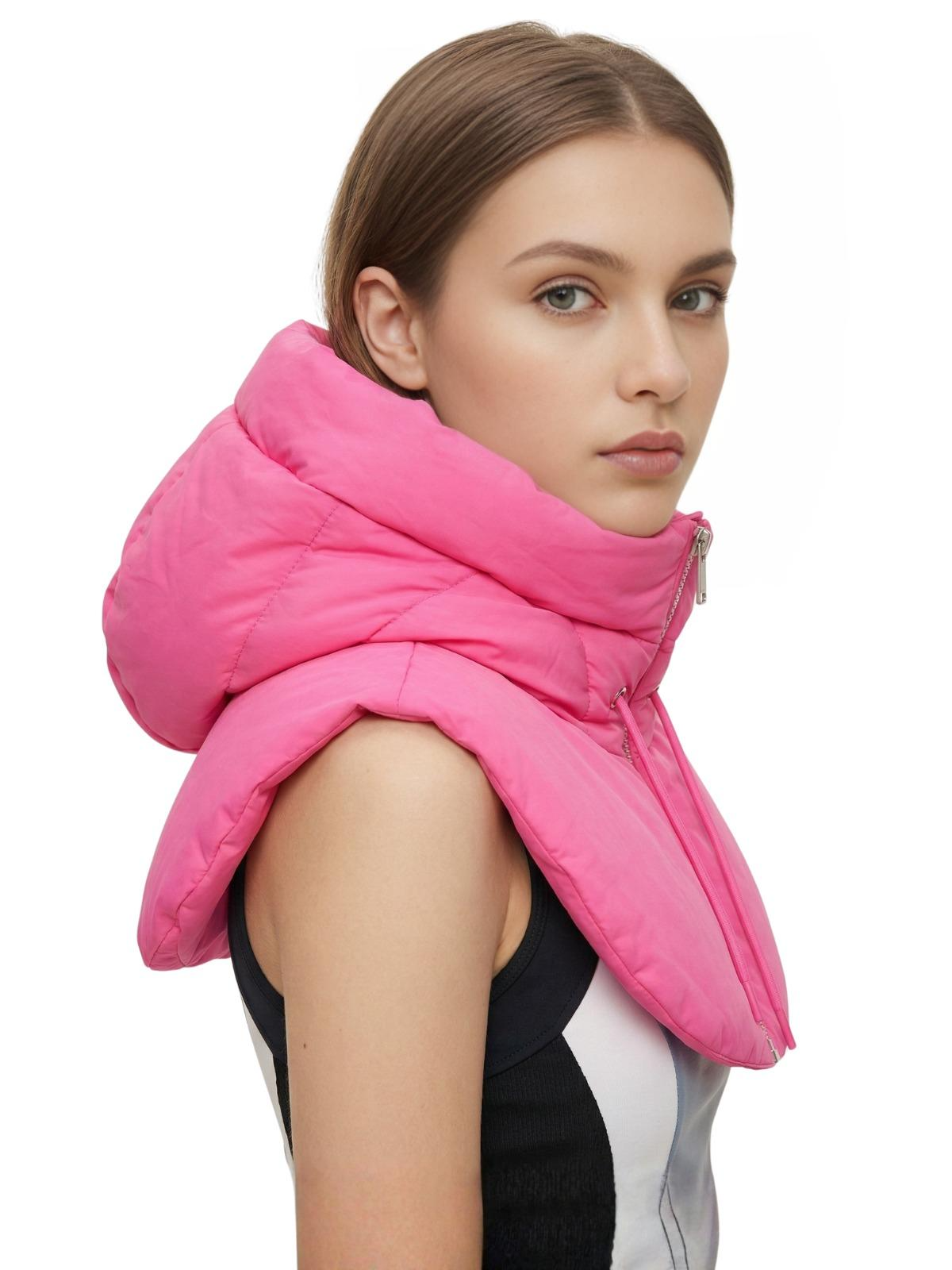 Puffer Hooded Fake Collar Neck Warmer