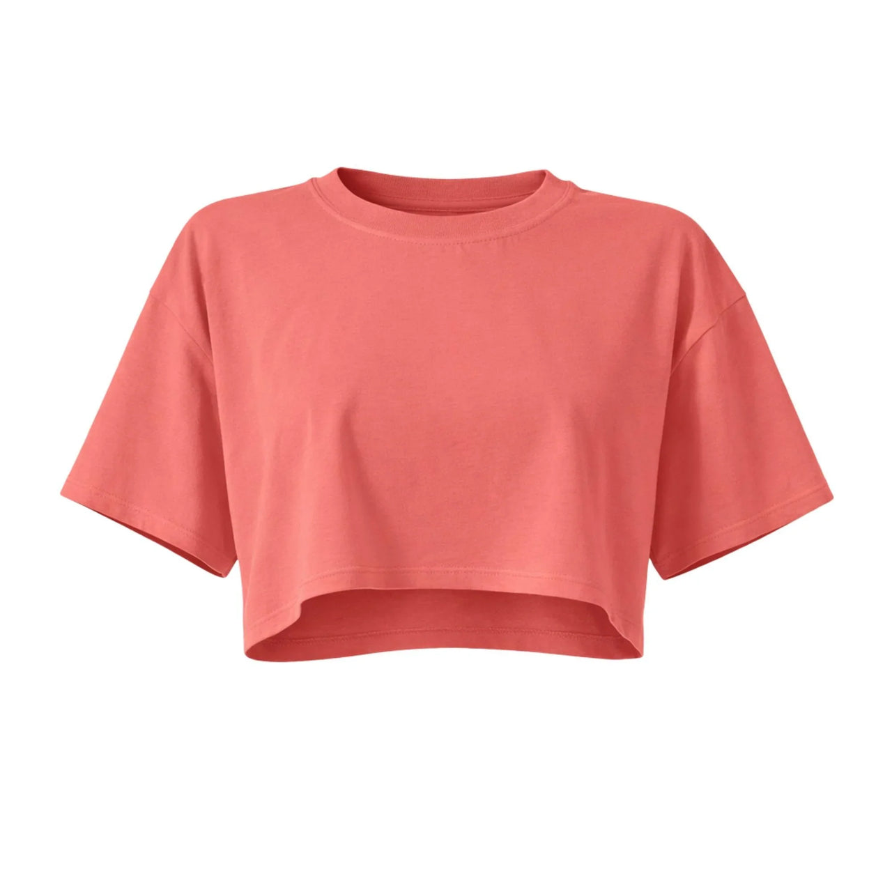 Pink crop top on a white background