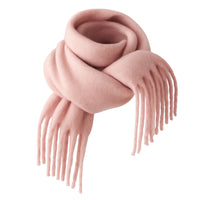 Thumbnail for Pink blanket scarf with fringe on a white background