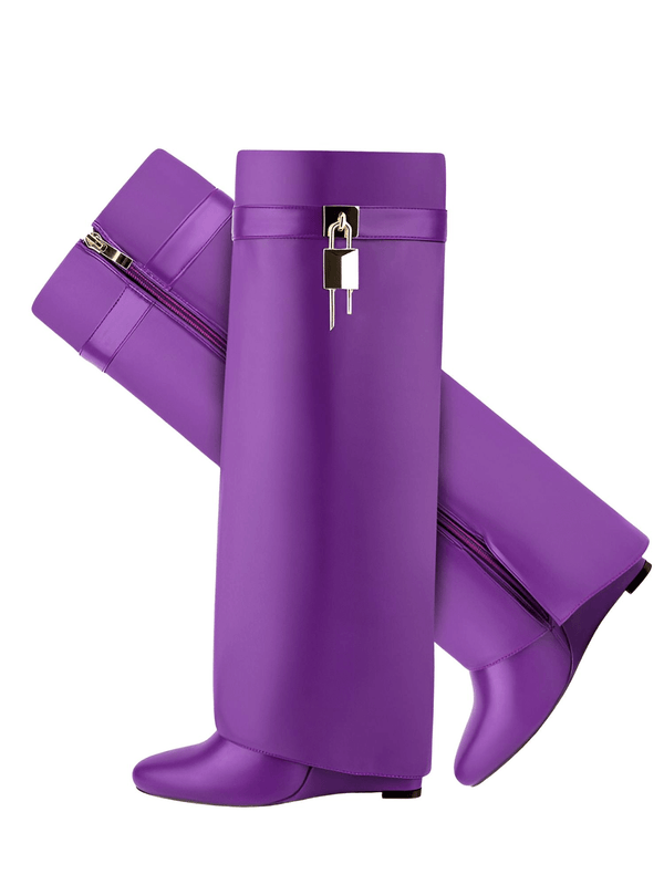 Elevate your style with Purple Platform Knee High Boots seen on Glow UP! Shop Drestiny for Free Shipping + Tax Covered! Save up to 50% Off