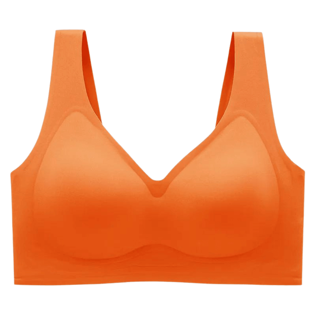 Plus Size Anti-Sagging Orange Bras For Women - With Removeable Cups