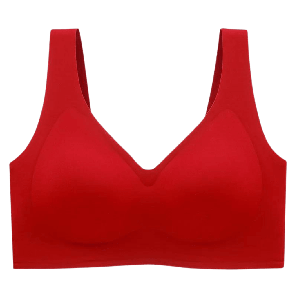 Plus Size Anti-Sagging Red Bras For Women - With Removeable Cups