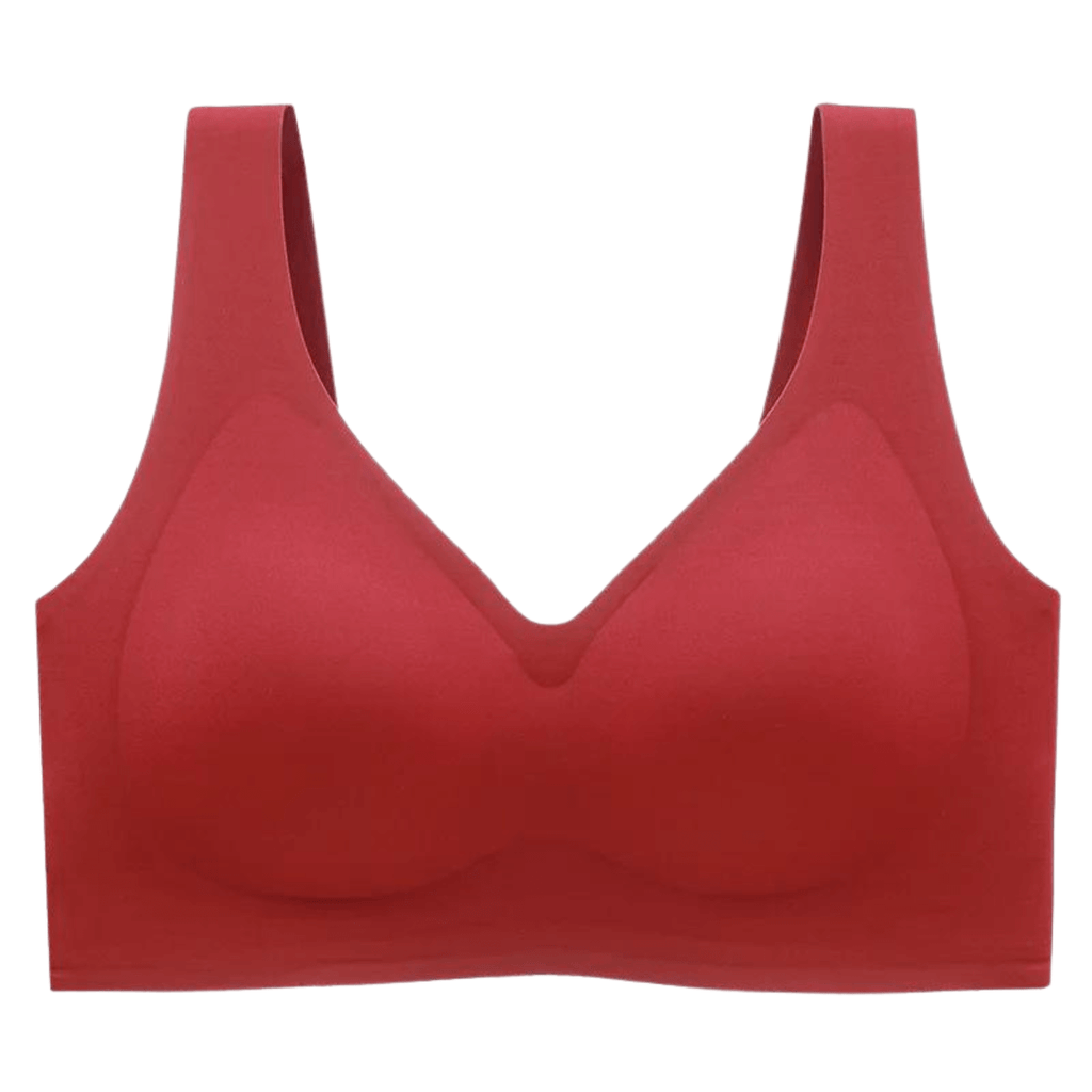 Plus Size Anti-Sagging Burgundy Bras For Women - With Removeable Cups