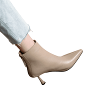 Thumbnail for Cow Leather Pointed Toe High Heels -, High Heels , Drestiny , 10, 4, 5, 6, 6.5, 7.5, 8.5, 9, 9.5, Ankle Boots, Australia, Beige, Black, Boots, Canada, Dark Khaki, Heels, High Heels, New Zealand, Tan, United Kingdom, United States , Drestiny , www.shopdrestiny.com