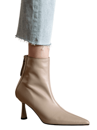 Thumbnail for Cow Leather Pointed Toe High Heels -, High Heels , Drestiny , 10, 4, 5, 6, 6.5, 7.5, 8.5, 9, 9.5, Ankle Boots, Australia, Beige, Black, Boots, Canada, Dark Khaki, Heels, High Heels, New Zealand, Tan, United Kingdom, United States , Drestiny , www.shopdrestiny.com