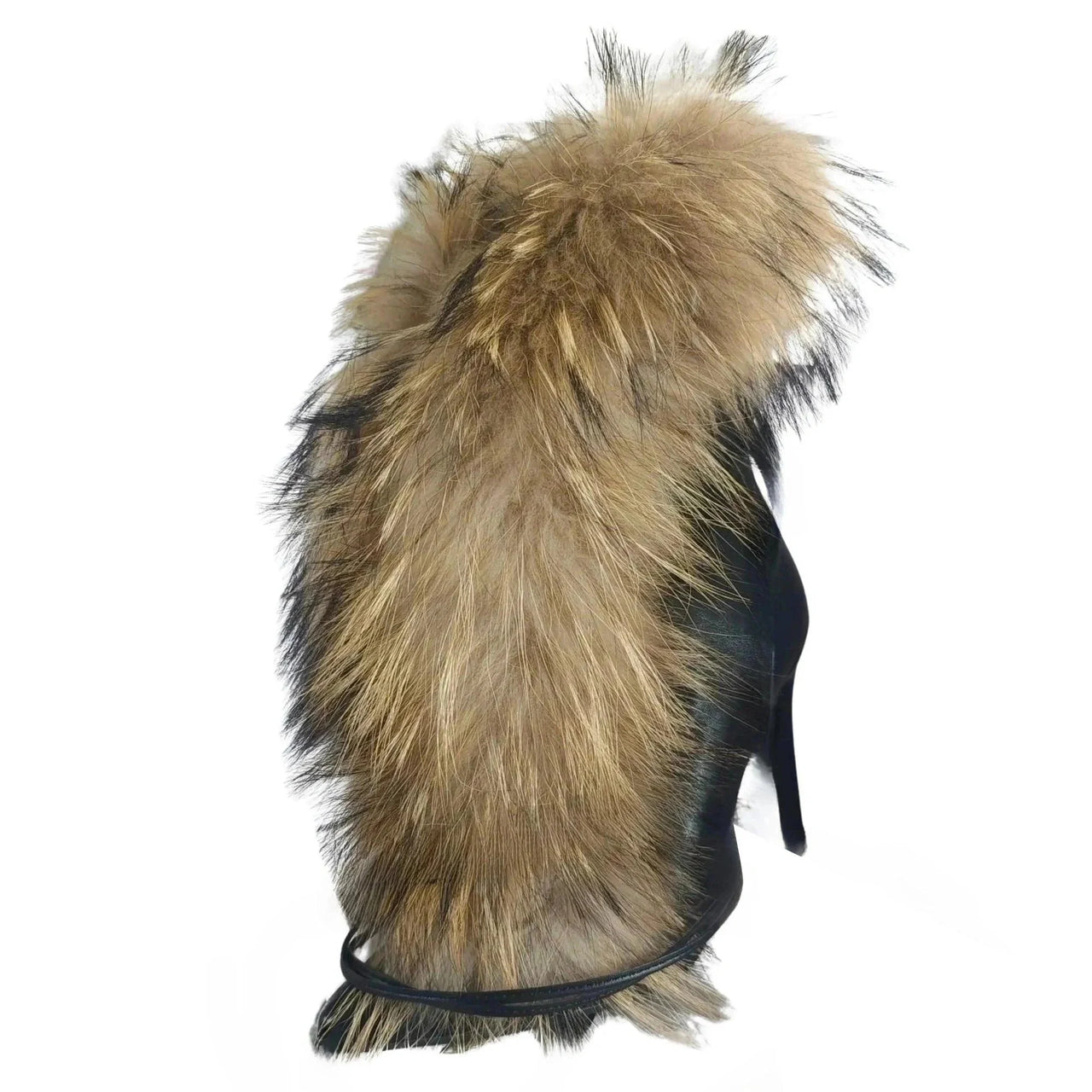 Women's black fur-lined ankle boots on a white background