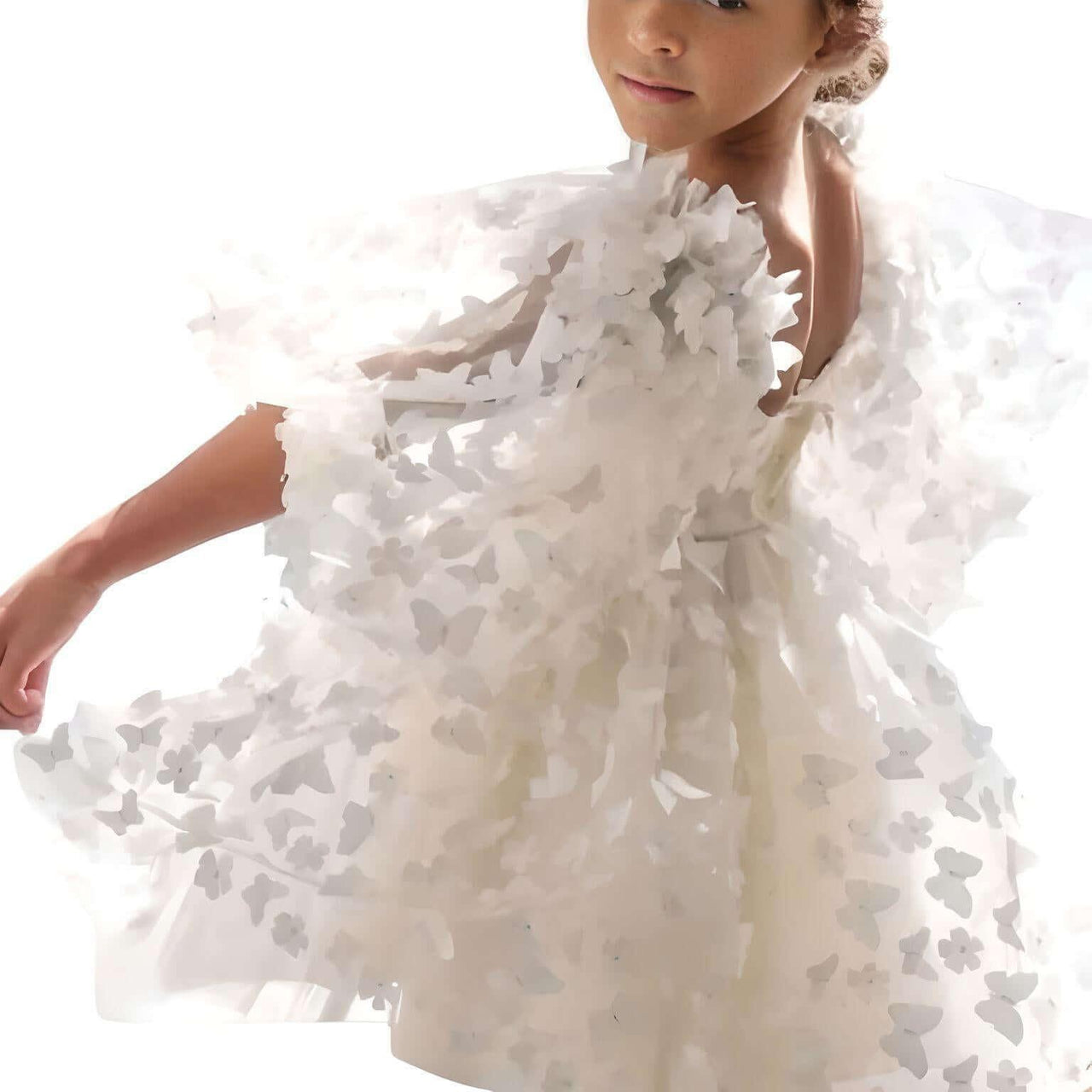 Princess Lace Butterfly Tutu Puff Sleeve Dress -, Baby & Toddler Dresses , Drestiny , 10T, 12M, 12T, 18M, 2T, 3T, 5T, 7T, Australia, Canada, Dresses, Girls, Pink, Short Sleeves, TD, United Kingdom, United States, White , Drestiny , www.shopdrestiny.com
