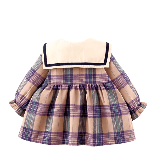 Princess Plaid Dresses For Baby With Bear Accessory