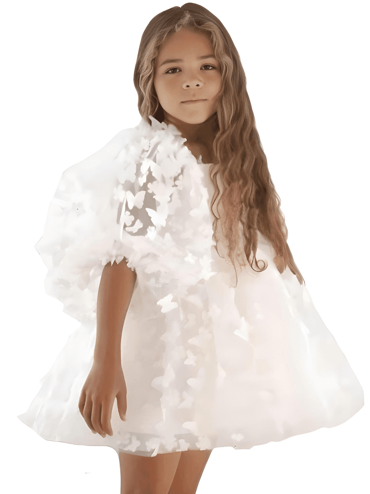 Princess Lace Butterfly Tutu Puff Sleeve Dress -, Baby & Toddler Dresses , Drestiny , 10T, 12M, 12T, 18M, 2T, 3T, 5T, 7T, Australia, Canada, Dresses, Girls, Pink, Short Sleeves, TD, United Kingdom, United States, White , Drestiny , www.shopdrestiny.com