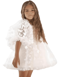 Thumbnail for Princess Lace Butterfly Tutu Puff Sleeve Dress -, Baby & Toddler Dresses , Drestiny , 10T, 12M, 12T, 18M, 2T, 3T, 5T, 7T, Australia, Canada, Dresses, Girls, Pink, Short Sleeves, TD, United Kingdom, United States, White , Drestiny , www.shopdrestiny.com